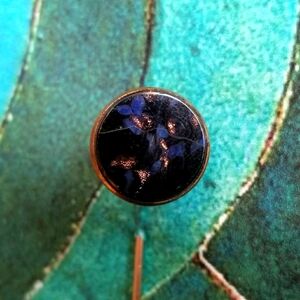 Antique art glass stick pin gold tone Victorian edwardian stickpin brooch